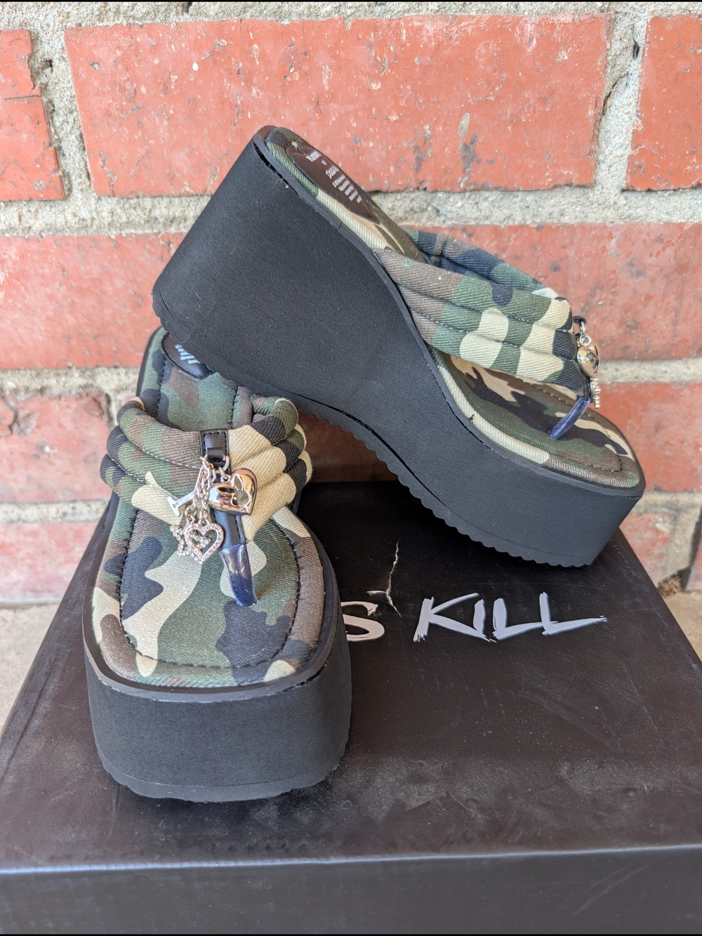 Dolls Kill X Playboy Platform Camo Sandal